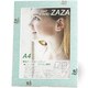 ZAZAマットA4 ハナ ホワイト+Pブルー ZAZAマットA4 花 ホワイト+Pブルー