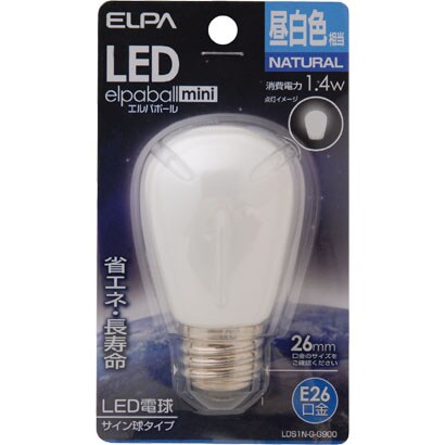 LED電球 サイン球タイプ E26口金 昼白色 60lm LED elpaball mini エルパボｰル ミニ LDS1N-G-G900
