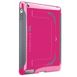 CM013588 iPad2用 シームレスハイブリッドタフケース ポッフ ピンク/クールグレイ