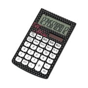 RH GIRL(アールエイチガール) 電卓12ケタ ハンディー プレシャスドット/ブラック RHS-H9021T-D