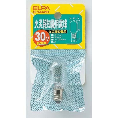 白熱電球 火災報知器用電球 E12口金 30V 5W クリア G-1442H