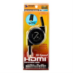 Amazon | サンワサプライ マイクロHDMI巻取りケーブル KM-HD23