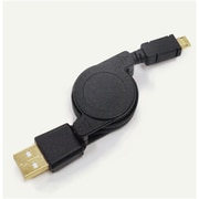 巻き取り式microUSBケーブル　0.8m　黒 MUL-M28/BK