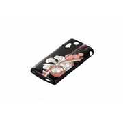 BSMPS02DC4 [ドコモ Xperia acro（エクスペリア アクロ） SO-02C専用 デザインケース 液晶保護フィルム付 フラワーブラック]