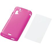 PD-SOX3UCPN [docomo Xperia TM acro SO-02C用ソフトケース 液晶保護フィルム付 ピンク]