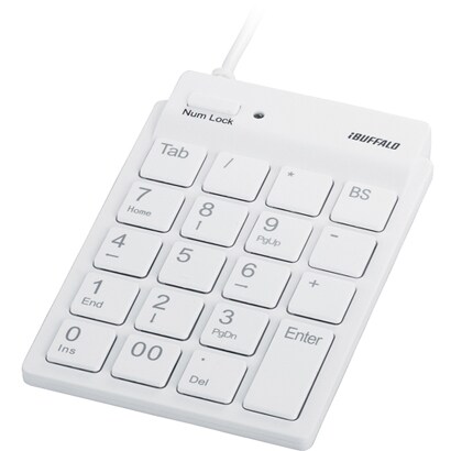 スリムテンキーボード Tabキー付き ホワイト BSTK07WH