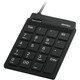 スリムテンキーボード USB2.0ハブ（2ポート）/Tabキー付き ブラック BSTKH07BK