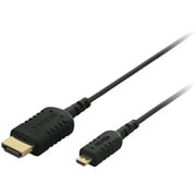 スマートフォン用HDMI-マイクロHDMIケーブル 2.0m ブラック スリム ハイスピード イーサネット対応 3D映像対応 BSMPC04H20BK