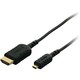 スマートフォン用HDMI-マイクロHDMIケーブル 3.0m ブラック スリム ハイスピード イーサネット対応 3D映像対応 BSMPC04H30BK