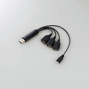 USBHUB2.0 microUSBポート付 U2H-MB400BBK