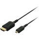 AV用HDMI-マイクロHDMIケーブル 0.7m ブラック スリムモデル ハイスピード イーサネット対応 3D映像対応 BSHD2507BK