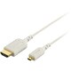 AV用HDMI-マイクロHDMIケーブル 0.7m アイボリー スリムモデル ハイスピード イーサネット対応 3D映像対応 BSHD2507IB