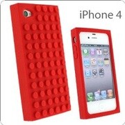 iPhone4用 ブロックシリコンケース RD