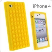 iPhone4用 ブロックシリコンケース YE