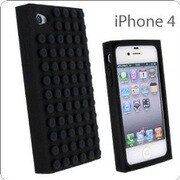 iPhone4用 ブロックシリコンケース BK