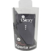 IS-01BKacro [Xperia acro用 iSexyヘアライン ブラック]