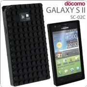 ブラック ブロックシリコンケース BK GALAXY SII SC-02C用