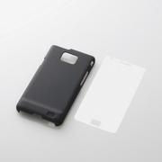 docomo GALAXY S II SC-02C用シェルカバー 液晶保護フィルム付 ブラック PD-SCS2PVRBK