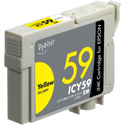 互換インクカートリッジ エプソン ICY59 イエロー（顔料） PLE-E59Y
