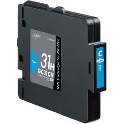 互換インクカートリッジ リコー GC31CH シアン（顔料） PLE-RC31HC