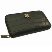 長財布 ラウンドファスナー NERO ブラック×内面ブラック クロコ型押し INTRA(Coccolino)