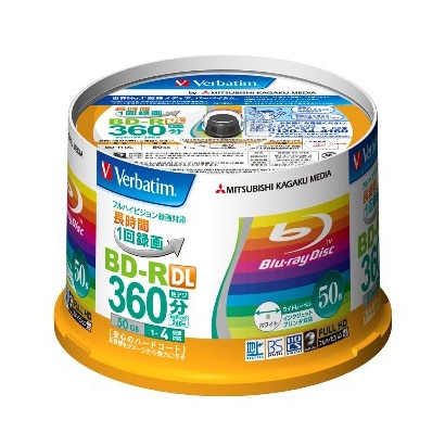 録画用BD-R DL 1-4倍速 50GB 50枚 スピンドル インクジェットプリンタ対応 VBR260YP50V1