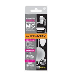 スマートフォン対応イヤホン 巻取り式 ホワイト VTH-ICM03 WH