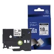 ラベルライターピータッチ用 ラミネートテープ 白テープ 黒文字 幅18mm 長さ8m TZe-241