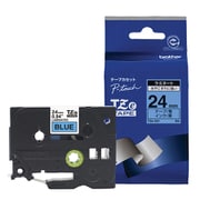 ラベルライターピータッチ用 ラミネートテープ 青テープ 黒文字 幅24mm 長さ8m TZe-551