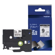 ラベルライターピータッチ用 フレキシブルIDテープ 白テープ 黒文字 幅9mm 長さ8m TZe-FX221