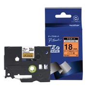 ラベルライターピータッチ用 蛍光カラーテープ 蛍光オレンジテープ 黒文字 幅18mm 長さ5m TZe-B41
