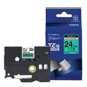 ラベルライターピータッチ用 ラミネートテープ 緑テープ 黒文字 幅24mm 長さ8m TZe-751