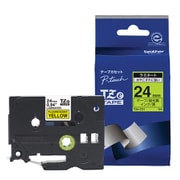 ラベルライターピータッチ用 蛍光カラーテープ 蛍光黄テープ 黒文字 幅24mm 長さ5m TZe-C51