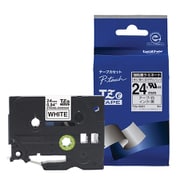 ラベルライターピータッチ用 強粘着ラミネートテープ 白テープ 黒文字 幅24mm 長さ8m TZe-S251