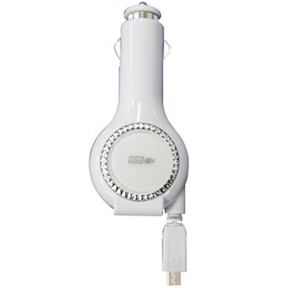 リール式シガー充電器 ホワイト MABF-CC01WH