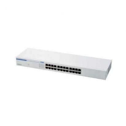 GigaBit LAN-HUB　24ポート　電源内蔵　メタル筐体　ホワイト LAN-GSW24P/HGW