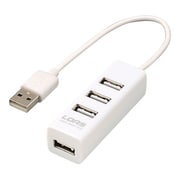 USB2.0 ケーブル一体型4ポートUSBハブ ホワイト UH-2304W