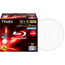 録画用BD-R LTH 追記型 1-6倍速 25GB 20枚 インクジェットプリンター対応 BR-V25WWY20SG