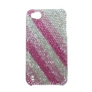 iPhone4用 カバージャケット スーパーレジンストーン ストライプpk