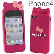 iPhone4用 ハローキティ 耳つきケース pk [iPhone4用ケース]