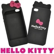 iPhone4用 ハローキティ 耳つきケース bk [iPhone4用ケース]
