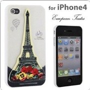 iPhone4専用ヨーロピアンテイストカバー エッフェル塔/wh
