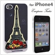 iPhone4専用ヨーロピアンテイストカバー エッフェル塔/bk