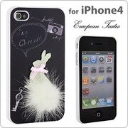 iPhone4専用 ヨーロピアンテイストカバー ラビット/bk