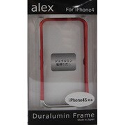 iPhone4/4S用 デュラルミンフレーム alex Red