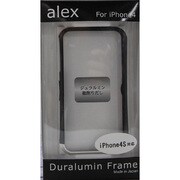 iPhone4/4S用 デュラルミンフレーム alex Black