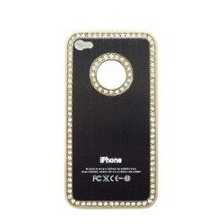 iPhone4ラインストーンフレーム カバージャケット（mbk）