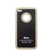 iPhone4ラインストーンフレーム カバージャケット(mbk)