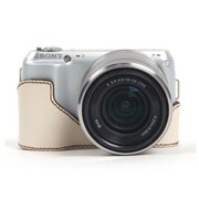 ベージュ NEX-C3用カメラケース ネックストラップ付 ベージュ