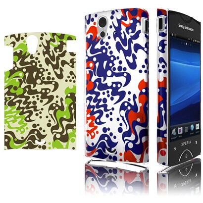 PA04-001WCA [Xperia ray（エクスペリア　レイ）SO-03C用クリアケース+グラフィックアートシート2枚　ウェーブ・カモ（A）]
